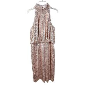 Eliza J Rose Gold Sequin Dress Cocktail Evening Dress Womens 6